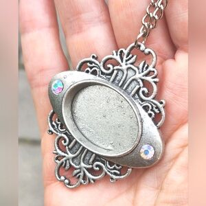 Anthropologie Pewter/Swarovski Crystal Magnetic Frame Ornament